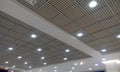 Grid ceiling and gypsum ceiling make an nice architectural interior false ceiling view or design for an commercial building such