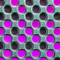 A grid of circles in shades of purple and pink, with a central square shape in white4, Generative AI