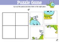 Grid copy picture educational puzzle game with cute helicopter