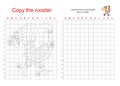 Grid copy puzzle - the picture of fairy rooster.