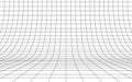 Grid curved background empty in perspective, vector illustration.