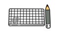 Grid Document and Pencil, Data Organization or Planning, vector design Generative AI Royalty Free Stock Photo