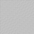 Grid embossed white 3d seamless pattern. Textured emboss lacy background. Repeat relief lattice backdrop. Surface lace ornaments