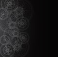 Grid and gears 02b black Royalty Free Stock Photo