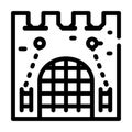 Grid goal of ancient castle line icon vector illustration