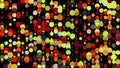 Grid with many colorful round particles. Computer generated 3d render of festive background. Royalty Free Stock Photo