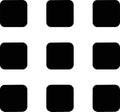 Minimalist Black Rounded Squares Grid on White Background Royalty Free Stock Photo