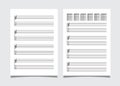 Grid paper music notation and tablature template for guitar, A4 size Royalty Free Stock Photo