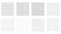 Grid patterns collection isolated on white background Royalty Free Stock Photo