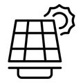 Grid solar panel icon outline vector. Energy power