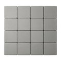 Grid of 16 Square Gray Concrete Paving Stones or Tiles on White Background squares Royalty Free Stock Photo