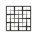 Grid square structure. Geometric tile frame. Black vector icon. Simple pattern form. Royalty Free Stock Photo
