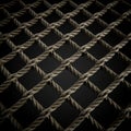 A grid structure forms a repetitive, crisscross pattern, composed of twisted, rope-like Royalty Free Stock Photo