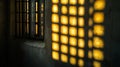 A Grid of Sunlight Shining Through a Window Royalty Free Stock Photo