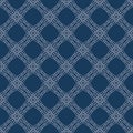 Grid vector seamless pattern. Blue abstract geometric texture with thin lines Royalty Free Stock Photo