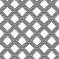 Grid waffle black and white vector seamless pattern. Hatched lines waffled ornamental background. Repeat geometric striped