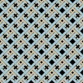 Grid waffle striped ornamental celtic greek style seamless pattern. Checkered beautiful colorful vector background. Repeat