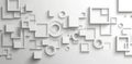 A grid of white cylindrical and box-shaped elements forms a geometric background that gradually fades out, as seen from Royalty Free Stock Photo