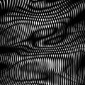 Gridded abstract background with wavy linear moire effect. Royalty Free Stock Photo