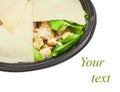 Griddled chicken caesar salad covered with cheese Royalty Free Stock Photo