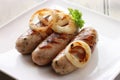 Griddled pork and sage sausages Royalty Free Stock Photo