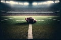 Super Bowl,American Football Field. Generative ai illustration. Royalty Free Stock Photo