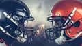 Gridiron Showdown: Football Players Face to Face. Generative ai