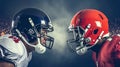 Gridiron Showdown: Football Players Face to Face. Generative ai