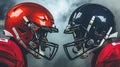 Gridiron Showdown: Football Players Face to Face. Generative ai