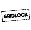 GRIDLOCK stamp on white