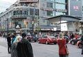 Traffic jam and congestion seen in central Toronto, Ontario.