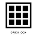 Grids icon vector isolated on white background, logo concept of