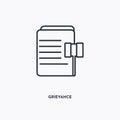 Grievance outline icon. Simple linear element illustration. Isolated line Grievance icon on white background. Thin stroke sign can