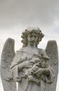 Grieving Angel statue on a family grave