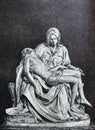 Grieving Mother of God by Michelangelo in the vintage book Michelangelo by S.M. Bryliant, St. Petersburg, 1891