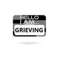 Grieving Process Grief Name Tag Simple Illustration