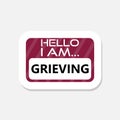 Grieving Process Grief Name Tag simple Illustration