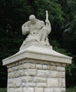 Grieving soldier monument in St Mihiel German Military Cemetery in France