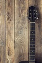 Grif guitar on the background of old grunge boards. Place for te Royalty Free Stock Photo