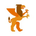 Griffin Heraldic animal. Fantastic Beast. Monster for coat of ar