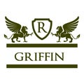 Griffin Heraldic Logo Vrctor Royal