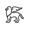 Black line icon for Griffin, gryphon and griffon