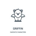 griffin icon vector from fantastic characters collection. Thin line griffin outline icon vector illustration