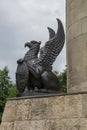 Griffin left of the pedestal of the monument to Ilya Muromets in Murom Royalty Free Stock Photo