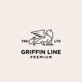 Griffin line premium vintage logo icon vector