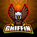 Griffin mascot esport logo design Royalty Free Stock Photo