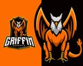 Griffin mascot gaming logo design vector Royalty Free Stock Photo