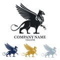 Griffin Mythical Creature Emblem Vector Design Logo