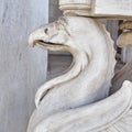 Griffin, mythical creature marble statue