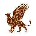 Griffin pattern silhouette ancient mythology fantasy